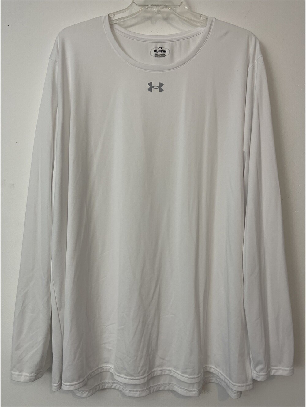 Under Armour Mens 4xl White Long-Sleeved Pullover Crewneck Athletic Shirt! A5847